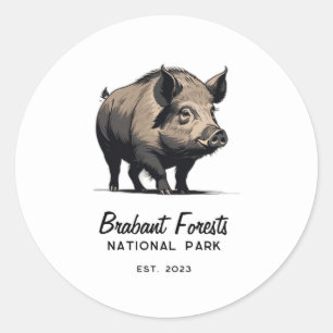 Wild Boar – Brabant Forest National Park Classic Round Sticker