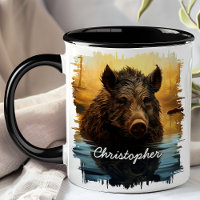 Wild Boar by Forest Lake