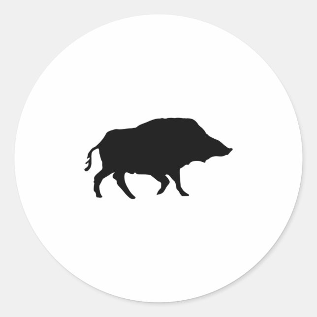 wild boar classic round sticker (Front)