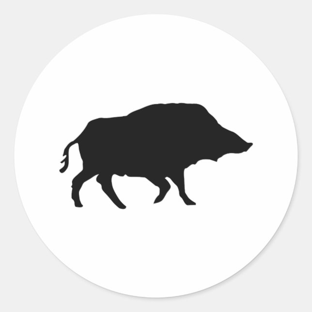 wild boar classic round sticker (Front)