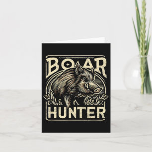 Wild Boar Cool Retro Hog Hunting Mens Vintage  Card