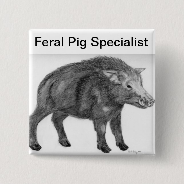 Wild Boar, Defensive Stance 15 Cm Square Badge (Front)
