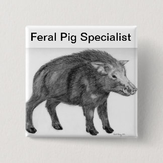 Wild Boar, Defensive Stance 15 Cm Square Badge