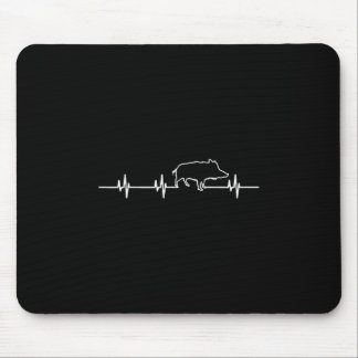 Wild Boar Heartbeat Ekg Hog Hunter Hunt Hunting  Mouse Pad