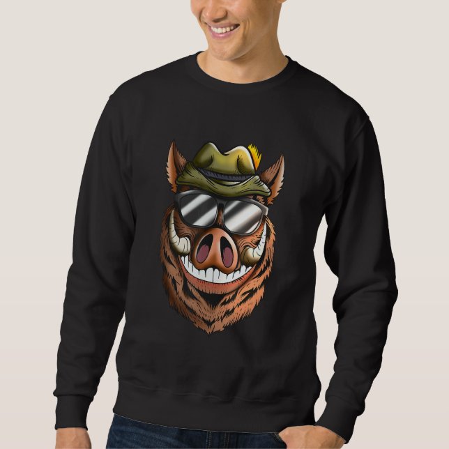 Wild Boar Hunt Battue Hunter Outfit Wild Boar Hunt Sweatshirt (Front)