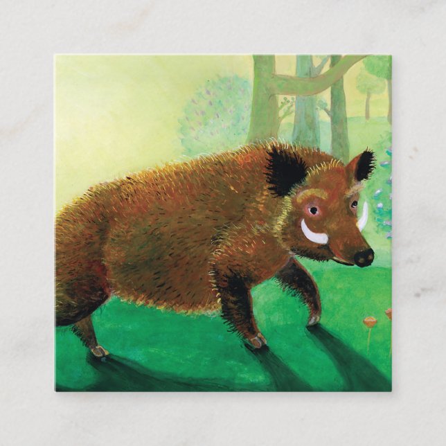 Wild Boar Illustration Enclosure Card (Front)