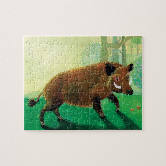 Wild Boar Illustration Jigsaw Puzzle (Horizontal)