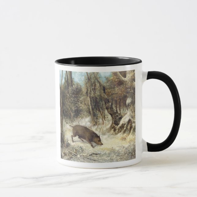 Wild Boar in the Snow, signed as Courbet (fake) Mug (Right)