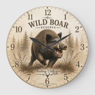 Wild Boar Large Clock