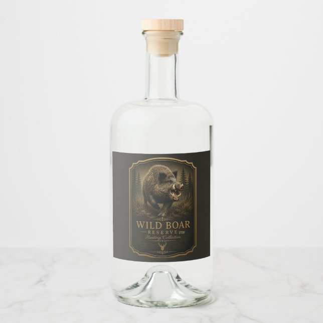 Wild Boar Liquor Bottle Label (Front)