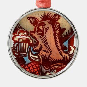 Wild Boar Metal Ornament