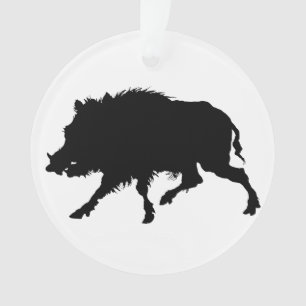 Wild Boar or Wild Pig Elegant Silhouette Ornament