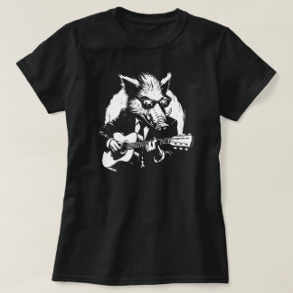 wild boar plays the guitar in the rock band T-Shirt