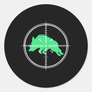 Wild Boar Shooting Target Hog Hunting For Hog Hunt Classic Round Sticker