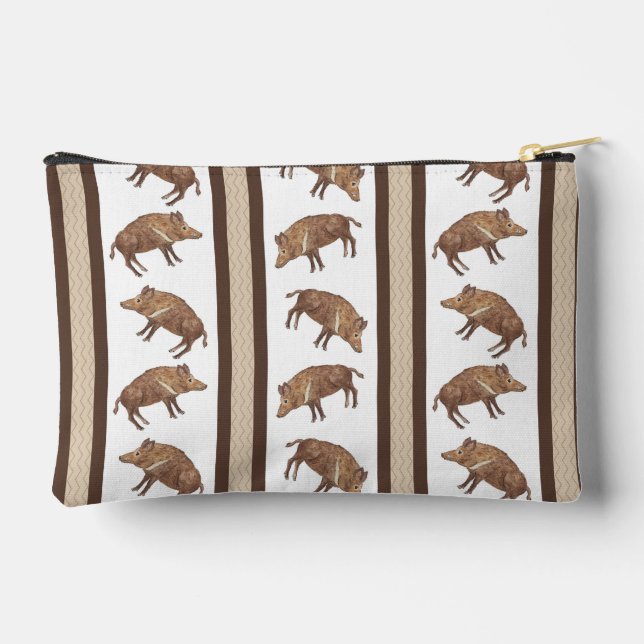 Wild Boar Stripe Zipper Pouch (Back)