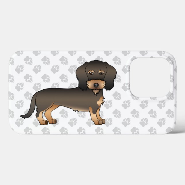 Wild Boar Wire Haired Dachshund Cartoon Dog & Paws Case-Mate iPhone Case (Back (Horizontal))