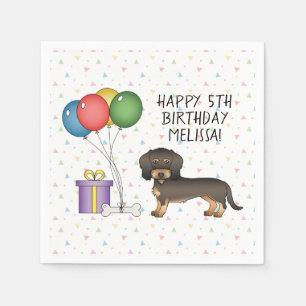 Wild Boar Wire Haired Dachshund Dog - Birthday Napkin