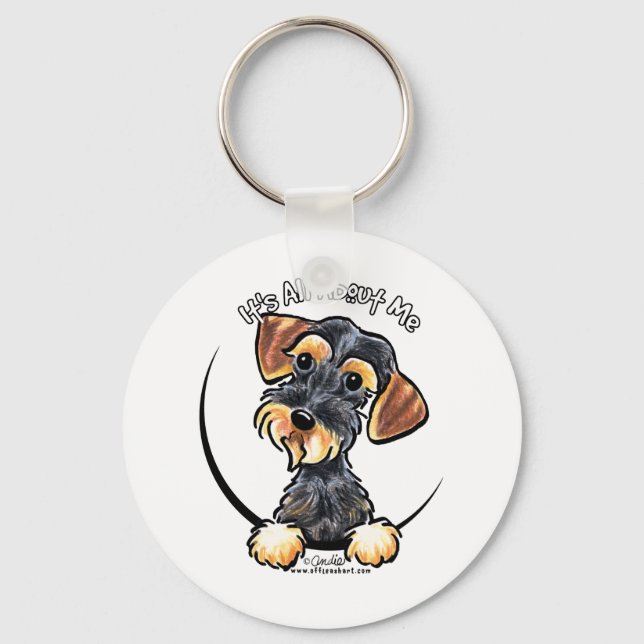 Wild Boar Wirehaired Dachshund Its All About Me Key Ring (Front)
