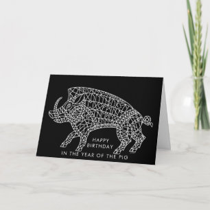 Wild Boar with Runes Card