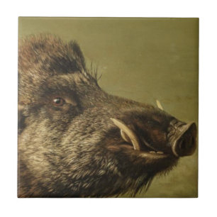 Wild Boar's Head Ceramic Tile