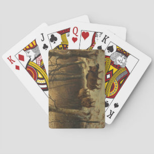 Wild Boars in the Snow (by Rosa Bonheur) Playing Cards