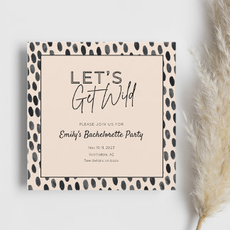 Wild Boho Bachelorette Party Invitation Itinerary