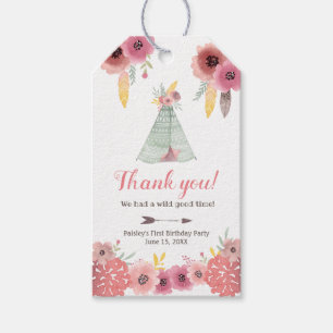 Wild Boho Birthday Thank You Favour Gift Tags