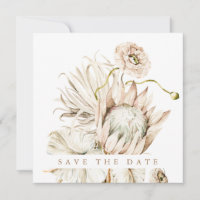 Wild Boho Protea Pampas Grass Wedding Photo Square