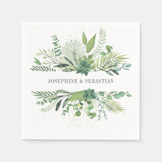 Wild Botanica | Personalised Wedding Napkin (Front)