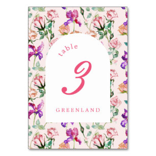 Wild Botanical Maximalism Wedding Table Number