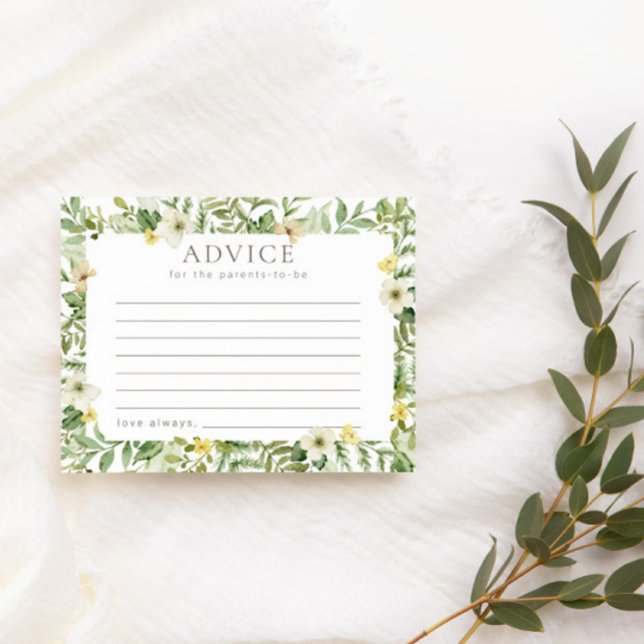 Wild Botanical Rustic Baby Shower Advice Card (Creator Uploaded)