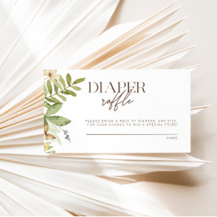 Wild Botanical Rustic Diaper Raffle Enclosure Card