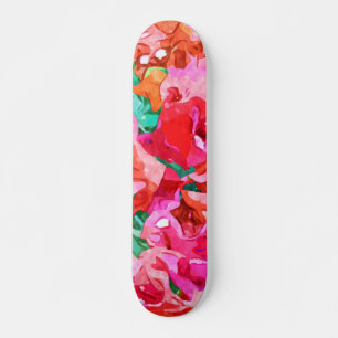 Wild Bougainvillea, Bloom Summer Floral Bohemian Skateboard