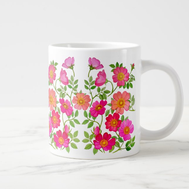 Wild Briar Rose Floral Jumbo Mug (Right)