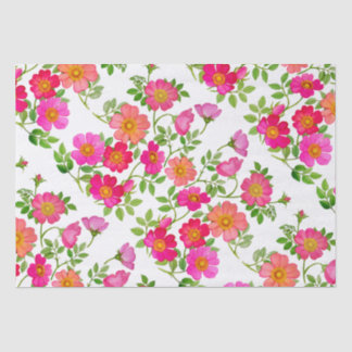 Wild Briar Rose Pink Floral Tissue Paper