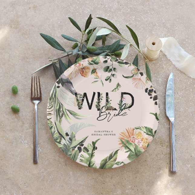 Wild Bride | Jungle Bridal Shower  Paper Plate (Creator Uploaded)