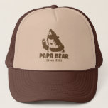 Wild Brown Papa Bear Year of Fatherhood Dad Cap<br><div class="desc">Announce fatherhood with this cool, trendy, fierce, wild, roaring, huge brown bear. The text "Papa Bear" is fixed and has scratch marks on it as part of the design whereas the text "Since 20XX" can be personalised to the year of choice or other messages. Great as a gift for Father's...</div>