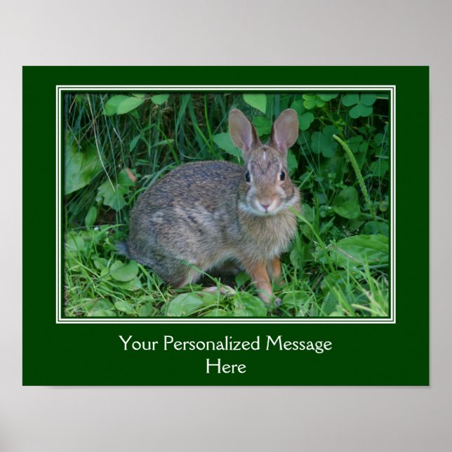 Wild Brown Rabbit Personalised Poster (Front)
