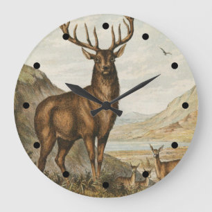 Wild Buck Large Clock