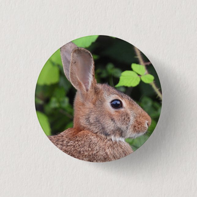 Wild Bunny Rabbit 3 Cm Round Badge (Front)