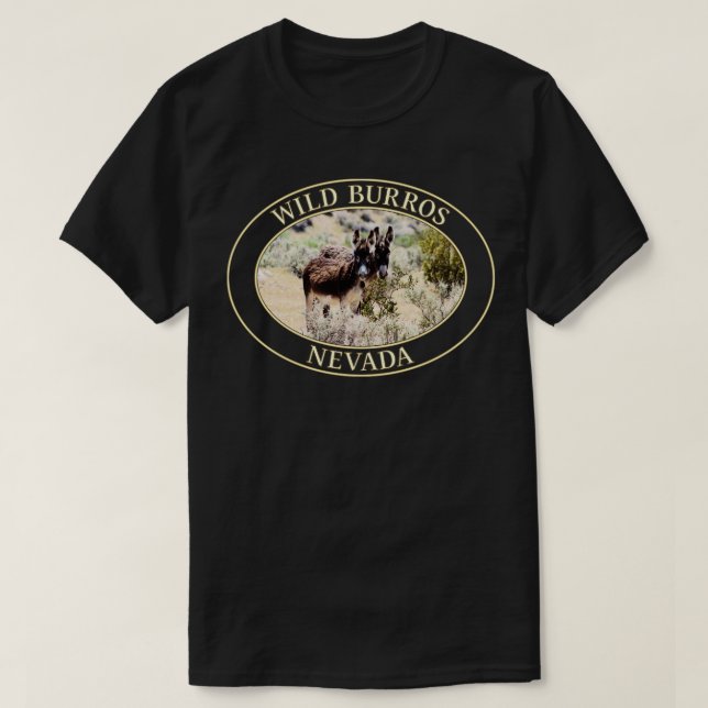 Wild Burros Donkeys of Nevada T-Shirt (Design Front)
