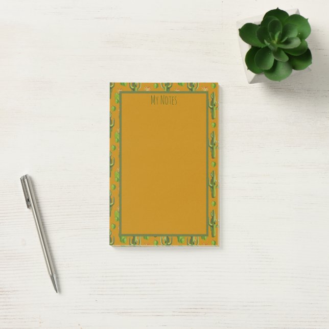 Wild Cactus Pattern, cactus Post-it Notes (Office)