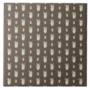 Wild Cactus Pattern Ceramic Tile