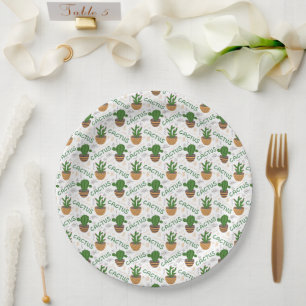 Wild Cactus Pattern Paper Plate