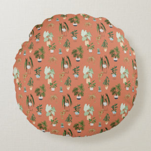 Wild Cactus Pattern Round Cushion