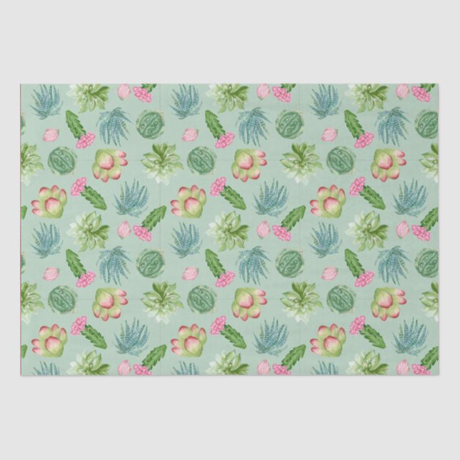 Wild Cactus Pattern Tissue Paper (Front)