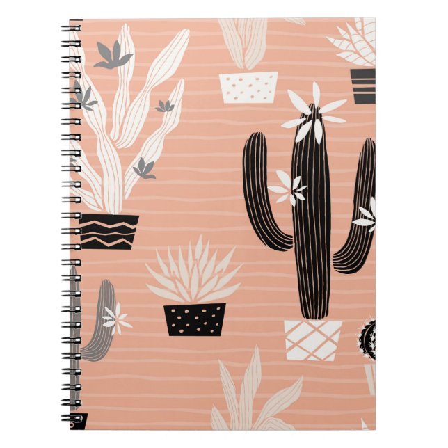 Wild Cactuses: Colourful Watercolor Pattern Notebook (Front)