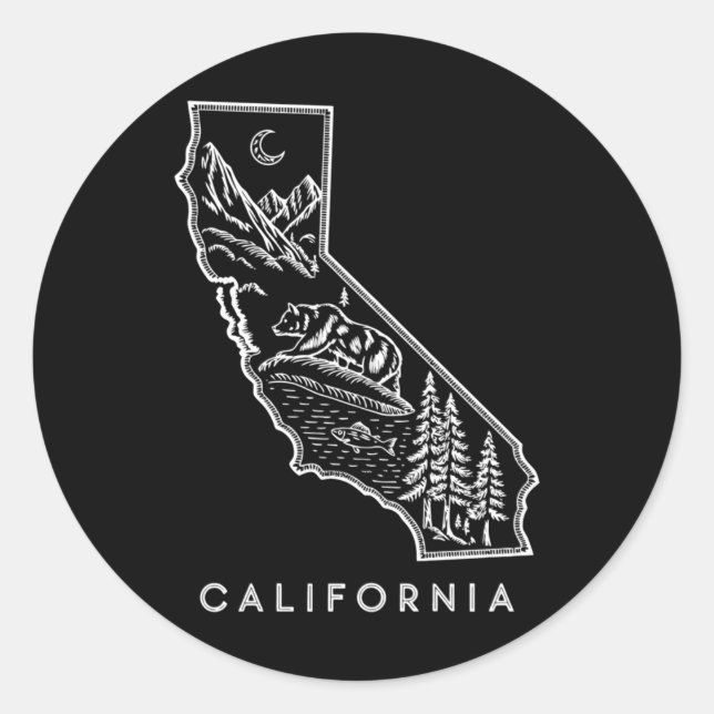 Wild California Heritage Map Sticker  (Front)