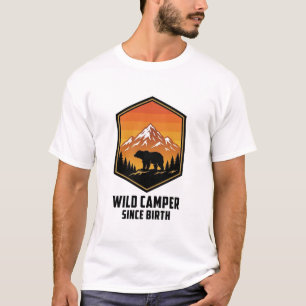 Wild Camper Since Birth Bear Mountain Vintage Camp T-Shirt