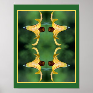 Wild Canada Lily And Insect Mirror Abstract Poster